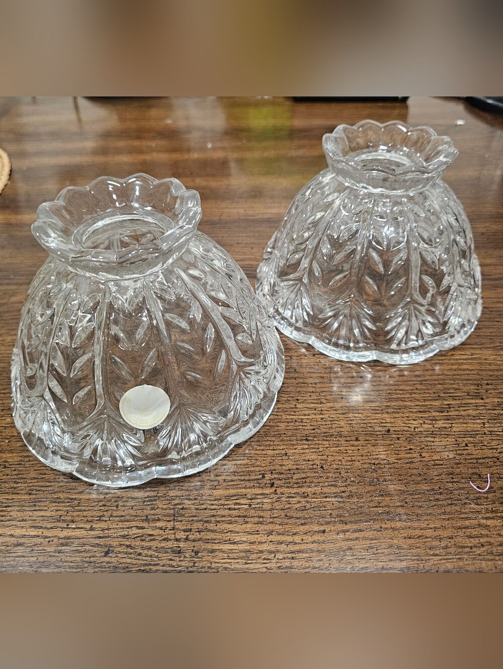 Vintage Crystal Clear 5th Avenue Portico Fairy Lamp SHADES ONLY SET OF 2